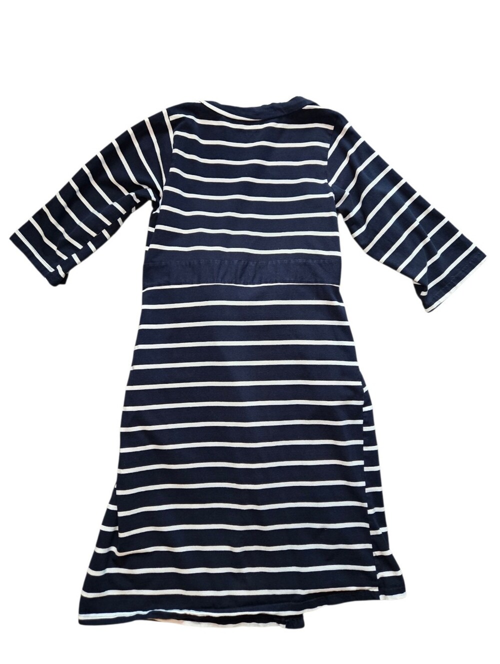 Baby Be Mine Navy and White Striped Robe with Tie Waist - Picture 2 of 4